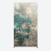 Lofaris Blue Gray Cement Wall Gold Dots Birthday Rectangle Backdrop