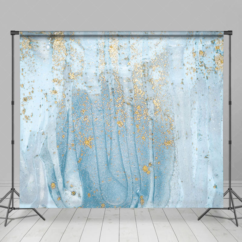 Lofaris Blue Green Black Gold Marbled Room Set Backdrop