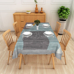 Lofaris Blue Grey Abstract Rectangle Tablecloth Dining Room