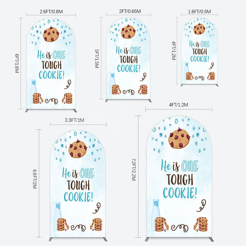 Lofaris Blue He Is One Tough Cookie Birthday Arch Backdrop