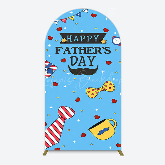 Lofaris Blue Heart Stars Happy Fathers Day Arch Backdrop