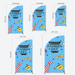 Lofaris Blue Heart Stars Happy Fathers Day Half Moon Arch Backdrop