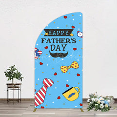 Lofaris Blue Heart Stars Happy Fathers Day Half Moon Arch Backdrop
