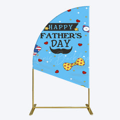 Lofaris Blue Heart Stars Happy Fathers Day Half Moon Arch Backdrop
