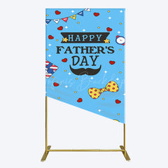 Lofaris Blue Heart Stars Happy Fathers Day Rectangle Backdrop