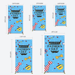 Lofaris Blue Heart Stars Happy Fathers Day Rectangle Backdrop