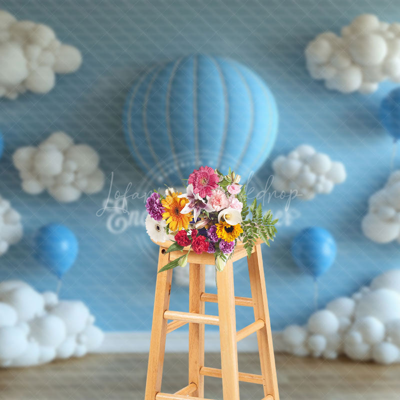 Lofaris Blue Hot Air Balloon Dreamscape Photography Backdrop