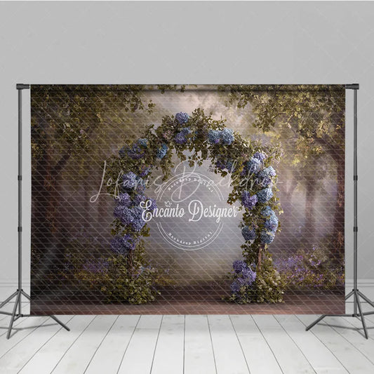 Lofaris Blue Hydrangea Wedding Arch Backdrop Enchanted Forest Photo Prop Magical Woodland Bridal Shower Decor