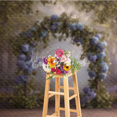 Lofaris Blue Hydrangea Wedding Arch Backdrop Enchanted Forest Photo Prop Magical Woodland Bridal Shower Decor