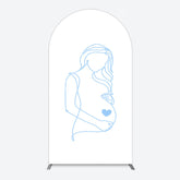 Lofaris Blue Lined Pregnant Woman Baby Shower Arch Backdrop