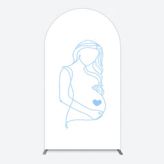 Lofaris Blue Lined Pregnant Woman Baby Shower Arch Backdrop