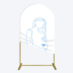 Lofaris Blue Lined Pregnant Woman Baby Shower Arch Backdrop