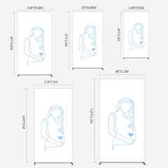 Lofaris Blue Lined Pregnant Woman Baby Shower Rectangle Backdrop