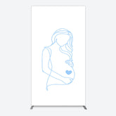 Lofaris Blue Lined Pregnant Woman Baby Shower Rectangle Backdrop
