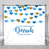 Lofaris Blue Little Sweetheart Custom Name Baby Shower Backdrop