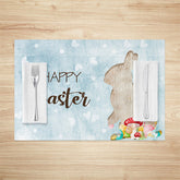 Lofaris Blue Love Bunny Pattern Easter Set Of 4 Placemats