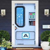 Lofaris Blue Modern Sci-Fi Space Gate Birthday Door Cover