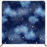 Lofaris Blue Night Stars Cloud Birthday Pillow Case Backdrop