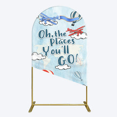Lofaris Blue Oh The Places You Go Happy Birthday Arch Backdrop