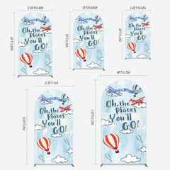 Lofaris Blue Oh The Places You Go Happy Birthday Arch Backdrop