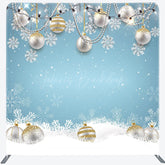 Lofaris Blue Pearl Ball Christmas Square Arch Fabric Backdrop