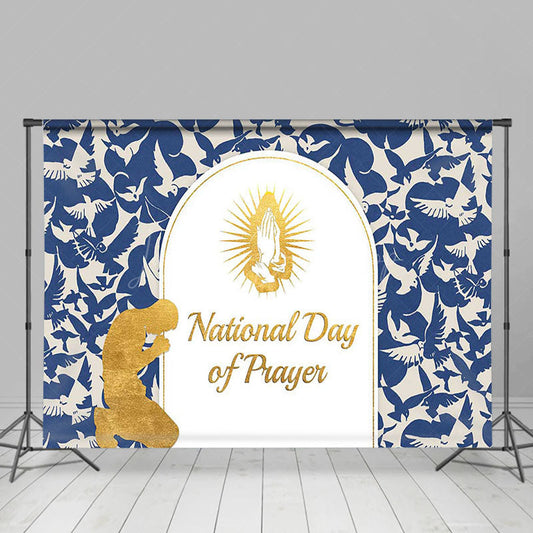 Lofaris Blue Pigeon Gold National Day Of Prayer Backdrop
