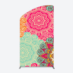 Lofaris Blue Pink Floral Pattern Mandala Lohri Arch Backdrop