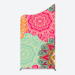 Lofaris Blue Pink Floral Pattern Mandala Lohri Arch Backdrop