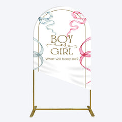 Lofaris Blue Pink Ribbon Boy Or Girl Baby Shower Arch Backdrop