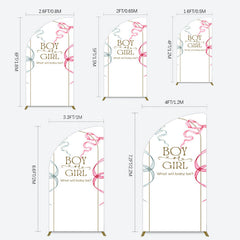 Lofaris Blue Pink Ribbon Boy Or Girl Baby Shower Half Moon Arch Backdrop