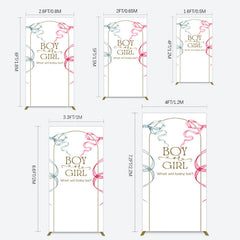 Lofaris Blue Pink Ribbon Boy Or Girl Baby Shower Rectangle Backdrop