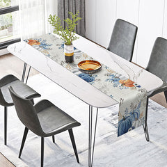 Lofaris Blue Pumpkin Harvest Autumn Table Runner A Sweet Fall with a Rustic Vibe Modern Farmhouse Thanksgiving Decor