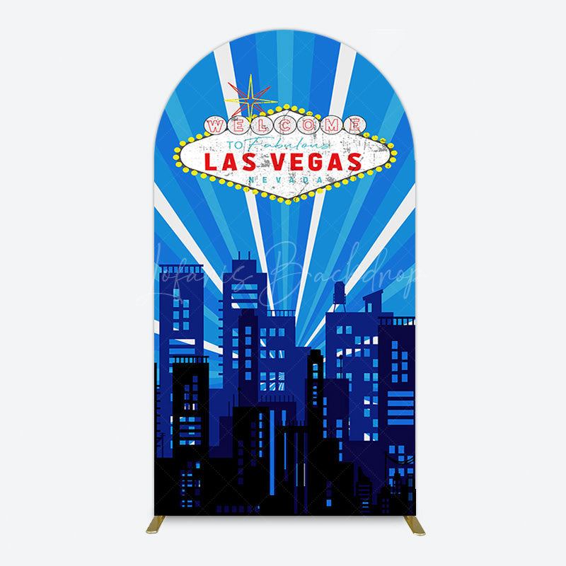 Lofaris Blue Rays Building City Las Vegas Casino Arch Backdrop