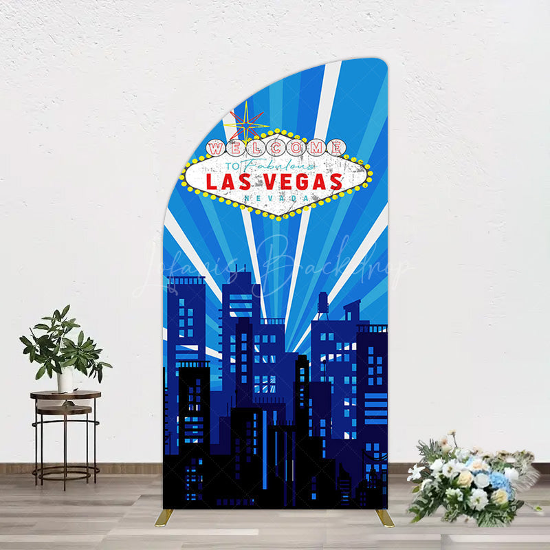 Lofaris Blue Rays Building City Las Vegas Casino Half Moon Arch Backdrop