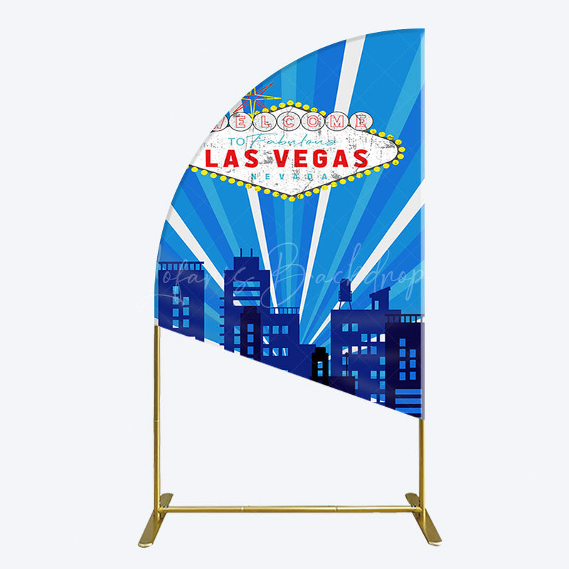 Lofaris Blue Rays Building City Las Vegas Casino Half Moon Arch Backdrop