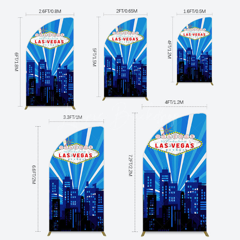Lofaris Blue Rays Building City Las Vegas Casino Half Moon Arch Backdrop