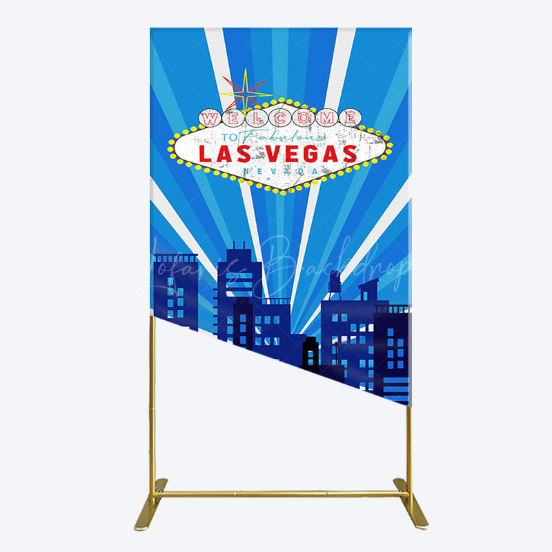 Lofaris Blue Rays Building City Las Vegas Casino Rectangle Backdrop