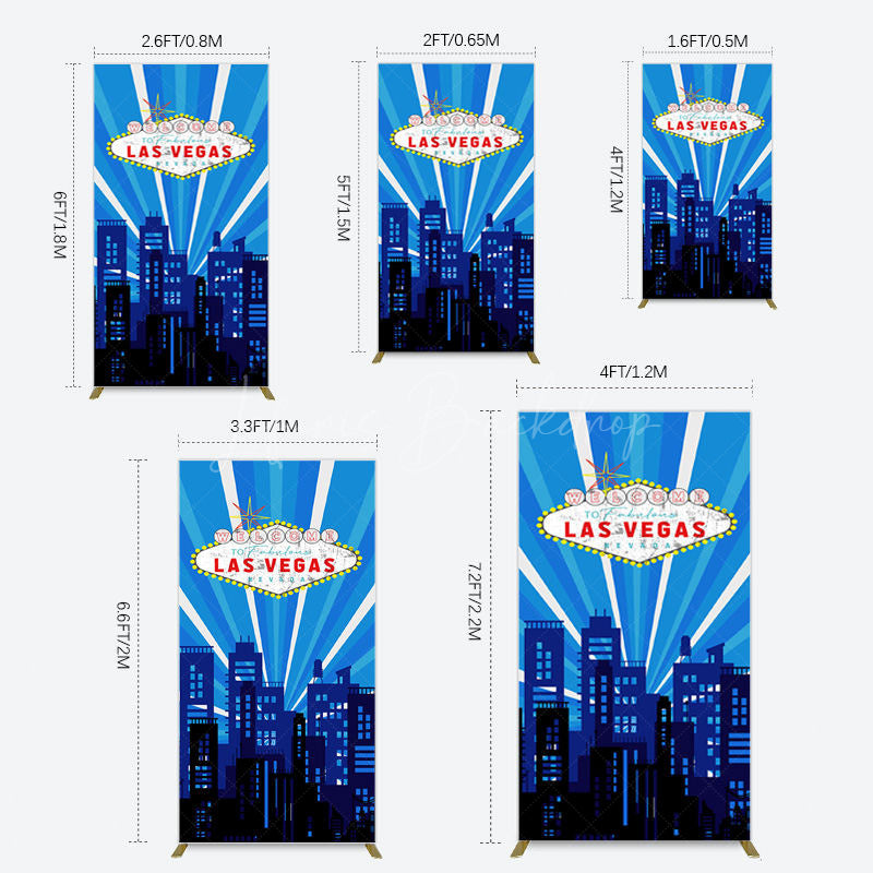 Lofaris Blue Rays Building City Las Vegas Casino Rectangle Backdrop