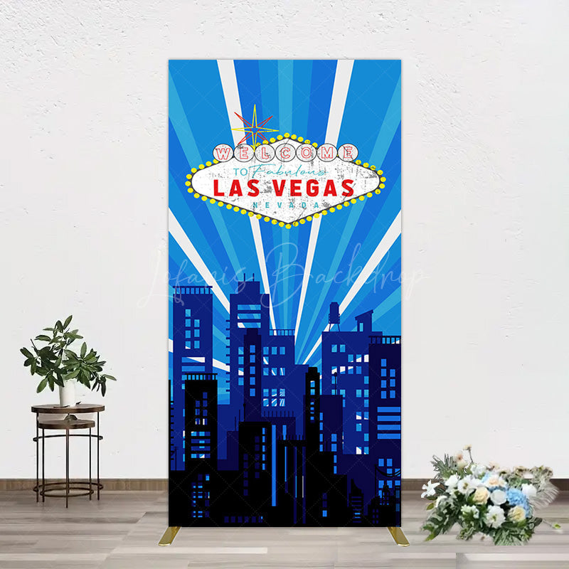 Lofaris Blue Rays Building City Las Vegas Casino Rectangle Backdrop