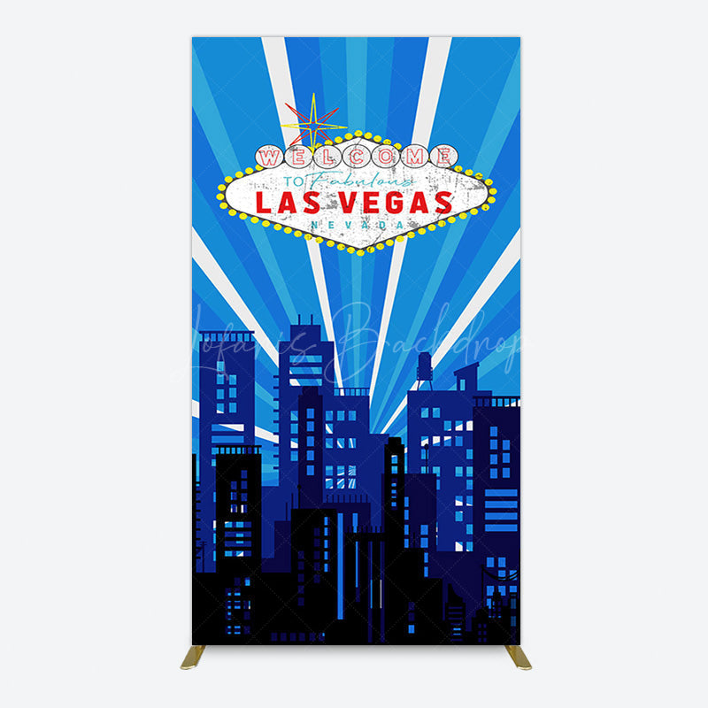 Lofaris Blue Rays Building City Las Vegas Casino Rectangle Backdrop
