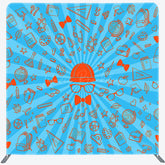 Lofaris Blue Rays Orange Paint Fathers Day Pillow Case Backdrop