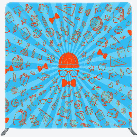 Lofaris Blue Rays Orange Paint Fathers Day Pillow Case Backdrop