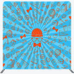 Lofaris Blue Rays Orange Paint Fathers Day Pillow Case Backdrop