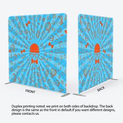 Lofaris Blue Rays Orange Paint Fathers Day Pillow Case Backdrop