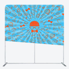 Lofaris Blue Rays Orange Paint Fathers Day Pillow Case Backdrop