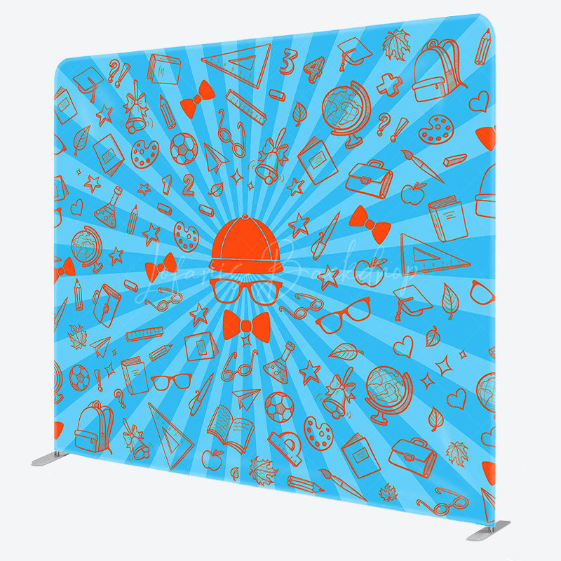 Lofaris Blue Rays Orange Paint Fathers Day Pillow Case Backdrop