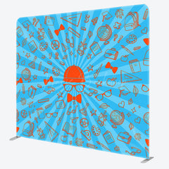 Lofaris Blue Rays Orange Paint Fathers Day Pillow Case Backdrop