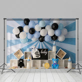 Lofaris Blue Rays Wall Balloons Birthday Cake Smash Backdrop