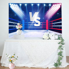 Lofaris Blue Red Boxing Ring Sport Baby Shower Backdrop