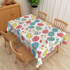 Lofaris Blue Red Egg Easter Party Decor Rectangle Tablecloth